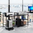 thumbnail image 4 of Gymax 25'' x 16'' 3-Tier Printer Table w/ Storage Shelves Wheels for Home Office Black, 4 of 10