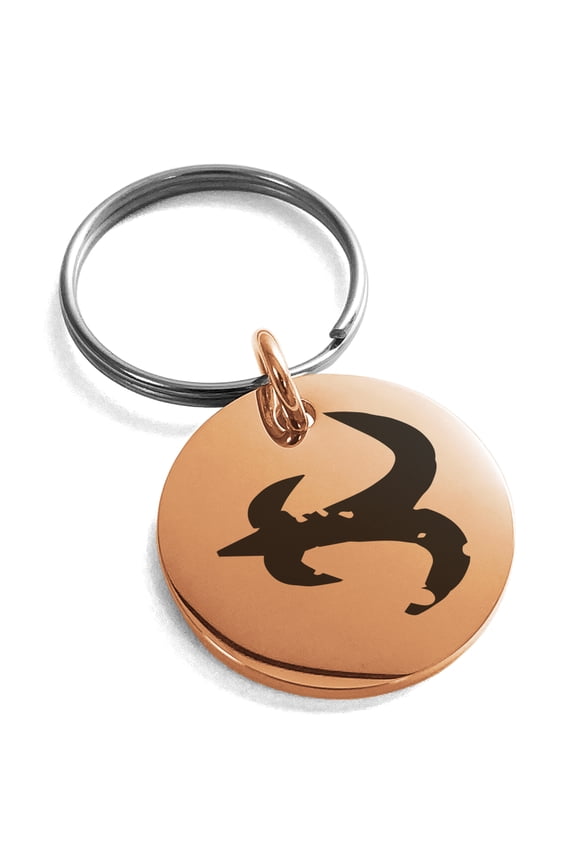 Stainless Steel Ancient Tribal Mercy Rune Engraved Small Medallion Circle Charm Keychain Keyring
