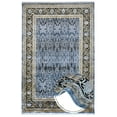 thumbnail image 6 of Hollyhock Navy Oriental Viscose Area Rugs for Living Room Jacquard Textured Modern Rugs Soft Geometric Rug for Bedroom Washable Rug Non-Slip Bohemian Carpet Perfect for Dining Room Office Beige, 6 of 6