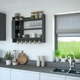 thumbnail image 3 of Ada Home Decor Furniture 3 Tier 33.5" Anthracite Knerr Modern Hanging Floating Shelves, 3 of 7