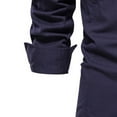 thumbnail image 4 of Men's Regular-Fitted Long Sleeve Cotton Shirt Two Pocket Work Outdoor T Shirts with Button Up Navy,M, 4 of 4