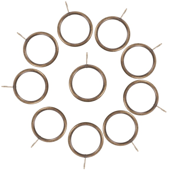 LOLIPPYY 20Pcs Dark Brown Thick Curtain Rod Eyelet Rings for Easy Installation on Shower and Window Curtains