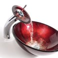 thumbnail image 6 of KRAUS Irruption Glass Vessel Sink in Red with Single Hole Single-Handle Waterfall Faucet in Chrome, 6 of 7