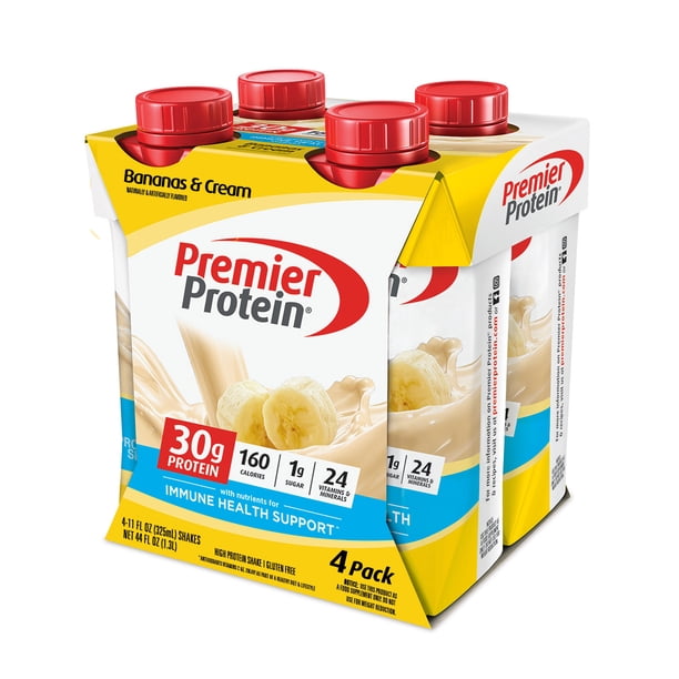 Premier Protein Shake, Bananas & Cream, 30g Protein, 11 Fl Oz, 4 Ct ...