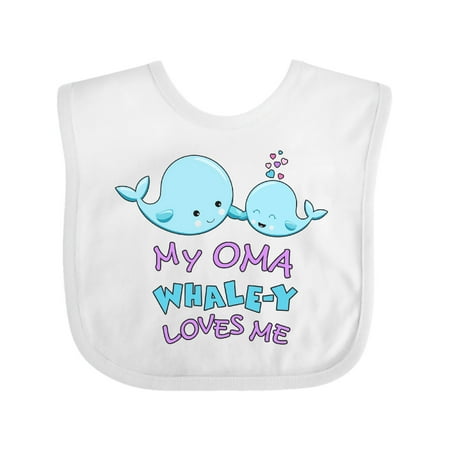 

Inktastic My Oma Whale-y Loves Me Gift Baby Boy or Baby Girl Bib