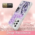 thumbnail image 6 of Samsung Galaxy A33 5G Case, Rosebono Hybrid Bling Glitter Sparkle Epoxy Graphic Marble Colorful Silicone Skin Cover Armor Case for Samsung Galaxy A33 5G (Purple), 6 of 6
