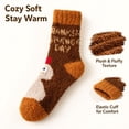 thumbnail image 2 of Thanksgiving Coral Fleece Socks Soft Plush Crew Socks With Heart Pattern Fuzzy Striped Cozy Indoor Home Socks For Women Cute Turkey Design Winter Warm Thick Non Slip Floor Socks Holiday Gift (I), 2 of 4