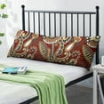 thumbnail image 2 of Paisley Long Body Pillow Cover - Vintage Bohemian Floral Print, Soft & Breathable Ethnic Fabric, Hidden Zipper, 20"x54" - Elegant Home Decor Gift for Side Sleepers & Pregnancy Support, 2 of 7