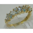 thumbnail image 2 of LBG British Made 9k Yellow Gold Natural Aquamarine & Opal Womens Eternity Ring - 33 size options, 2 of 7