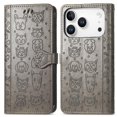 thumbnail image 3 of Funda Cartera FOXDOCK para iPhone 17 Pro Max , Flip PU con Relieve de Gatos y Perros, Tarjetero y Soporte, 3 of 6