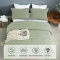 MERITLIFE Sage Green Comforter Queen Size Set, Dark Gray Lightweight
