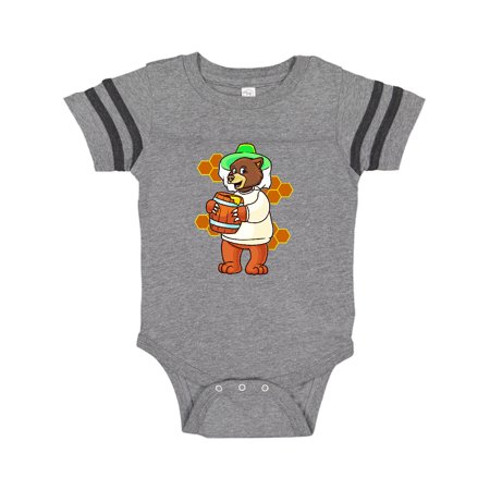 

Inktastic Beekeeping Cute Bear with Honey Gift Baby Boy or Baby Girl Bodysuit