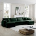thumbnail image 3 of 155 Inch Oversized Modular Sectional Sofa with 2 Ottomans, U Shaped Sectional Couches with 37" Extra Wide Seat for Huge Person, Comfy Extra Large 4 Seat Sofa Set, Green, 3 of 9