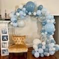 thumbnail image 3 of Set de globos LAOREI, azul, blanco y transparente, 30 unidades, 30 cm, para decoración de fiestas, 3 of 7
