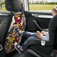 thumbnail image 5 of Retro Floral Butterfly A Mats Back Seat Protectors, Car Seat Protector Vehicle Organizers Waterproof Cover Back Seat Cover for Kids with 3 Storage Pockets 2 Pack, 5 of 5