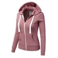 thumbnail image 4 of Doublju Women's Lightweight Pocket Zip-Up Hoodie Jacket for Women with Plus Size, 4 of 4