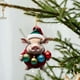 thumbnail image 2 of Colgante navideño de acrílico con forma de cerdo y coche plano para árbol de Navidad, 2 of 3