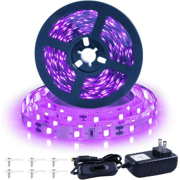 IGUOHAO 20ft LED Black Light Strip kit, 360 LEDs, 12V Flexible UV Black Light Installation, Family Bedroom, Party Wedding, Halloween, Dark Party, Non-Waterproof
