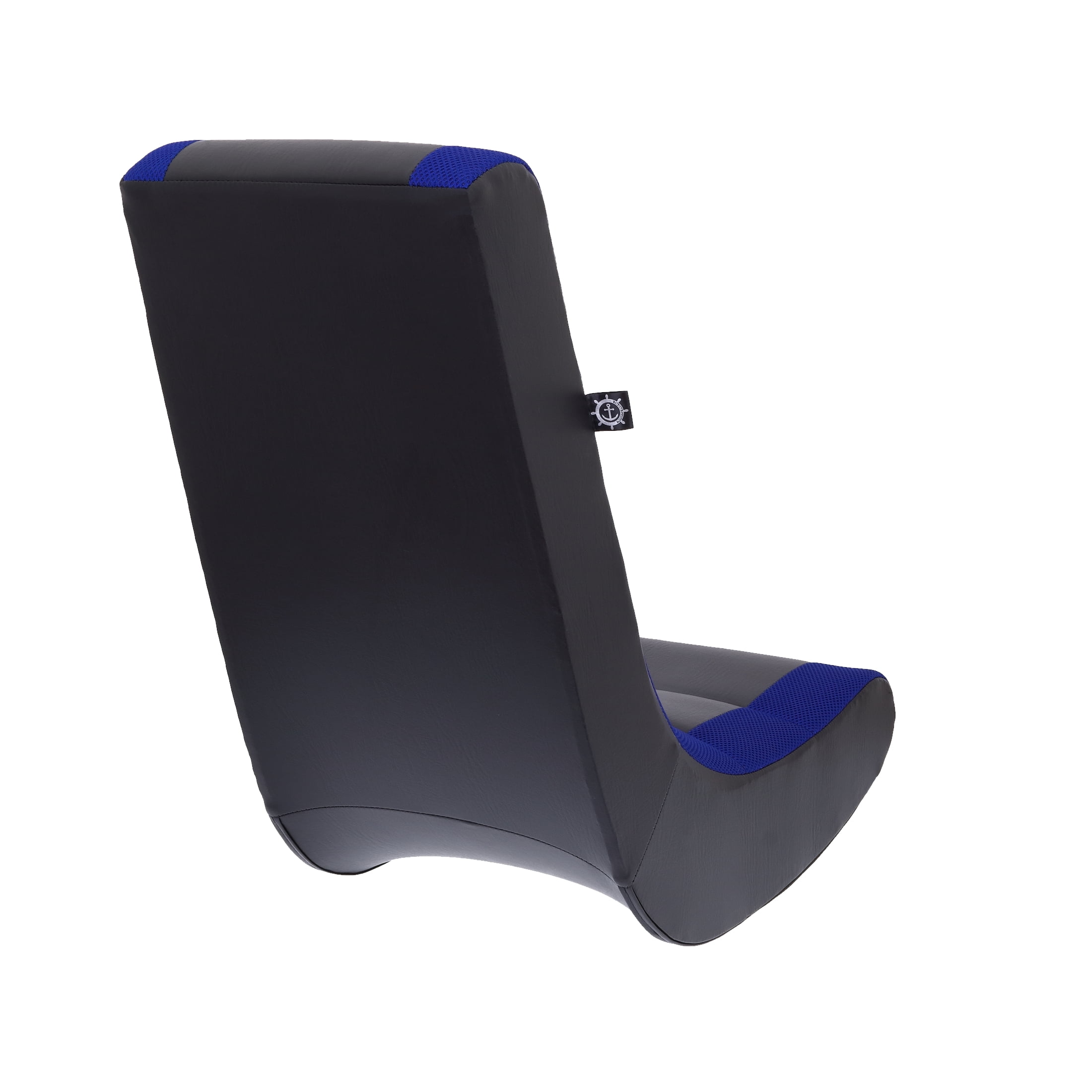 The Crew Furniture Classic Video Rocker Floor Gaming Chair, Kids and Teens, PU Faux Leather & Polyester Mesh, Black/Blue