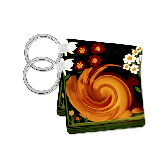 3dRose, Garden Snail, set of 2 Key Chains