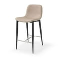 thumbnail image 5 of Neo-Classical Counter Stool - Taupe Faux Leather, Fixed Height, Metal Legs - Kitchen Bar Dining, 5 of 10