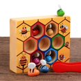 thumbnail image 2 of Bee Hive Matching Game Wooden Color Sorting Toddler Fine Motor Skills Toys Preschool Learning for Toddler, 2 of 4