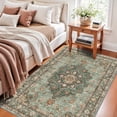 thumbnail image 3 of 4x6 Area Rugs for Living Room: Perfect for Bedroom Kitchen Kids Room Nursery - Stain & Water Resistant Non-Slip Pet & Child Friendly Vintage Carpet (Green, 4x6), 3 of 12