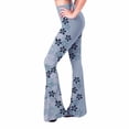 thumbnail image 3 of Leggings de entrenamiento de talle alto para mujer Pantalones de yoga acampanados con control de barriga elásticos que no se ven a través Pompotops ulkah944297, 3 of 5