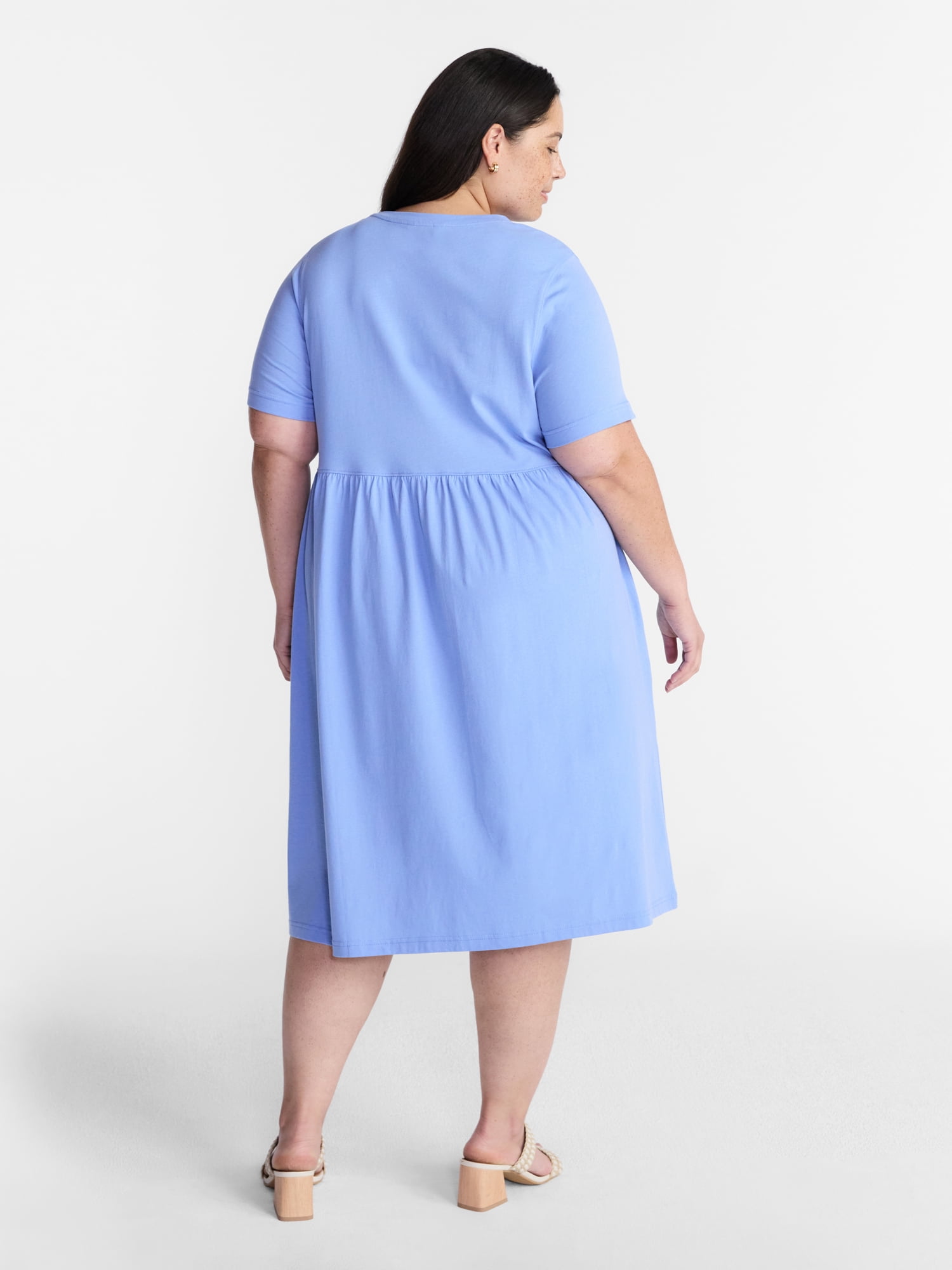 Terra & Sky Women’s Plus Babydoll Dress, Sizes 0X-5X