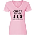 thumbnail image 3 of Inktastic Chess Player Game Gifts Women's V-Neck T-Shirt, 3 of 5