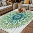 thumbnail image 2 of Fsddascl Green Botanical Circle Outdoor Rug for Patio/Deck/Porch, Non-Slip Large Area Rug 4 x 6 Ft, Abstract Art Vintage Indoor Outdoor Rugs Washable Area Rugs, Reversible Camping Rug Carpet Runner, 2 of 5