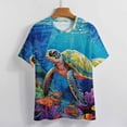 thumbnail image 3 of Nautical Green Sea Turtles Women's T-Shirt Short Sleeve T Shirts Tops Tee Ladies Loose T, 3 of 6