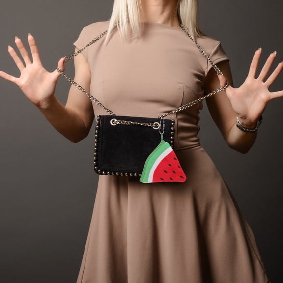 Raindrops Portable Wallet With Zipper Watermelon Shape Coin Pouch Red 1Set