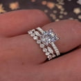 thumbnail image 1 of Clearance Deals Rings for Women 925 Sterling Silver White Sapphire Diamond Ring Set, 1 of 3