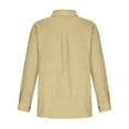 thumbnail image 6 of LYXSSBYX Button Down Shirts for Women Womens Color Button Shirts V Neck Loose Blouse Longt Sleeve Casual Work Tunic Tops with Pocket, 6 of 8
