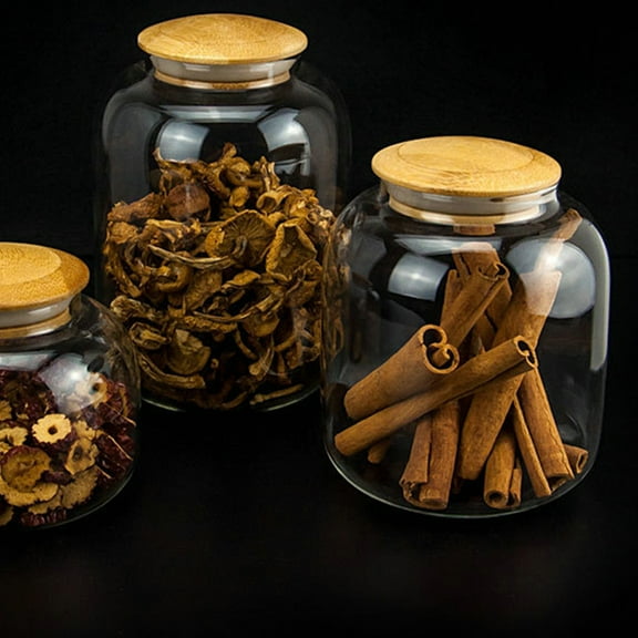 EXHUMKY Glass Canister with Lid, and Cold Storage Jar for Tea, Snacks, and Kitchen Essentials