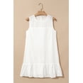 thumbnail image 3 of Women's White Floral Eyelet Embroidered Sleeveless Shift Dress for Summer | [ZhiHiMeRi] | (US 12-14)L, 3 of 11