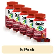 (5 pack) Ocuvite Eye Vitamin & Mineral Supplement, Eye Health Adult Gummies, Contains Lutein & Zeaxanthin, 60 Gummies