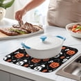 thumbnail image 2 of Black Halloween Pumpkin Faces Dish Drying Mat for Kitchen 1 Pack, Ultra Absorbent Microfiber Dishes Drainer Mats,16x18in(41x46cm), 2 of 6
