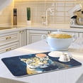 thumbnail image 6 of Leopard Cheetah Front Dish Drying Mat Dish Drainer Rack Mats Water Absorbent Non-Slip Easy Clean Heat Resistant for Kitchen Counter, 6 of 8