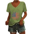 thumbnail image 1 of Camisetas Casuales de las Mujeres Gradiente Día de la Independencia Impreso Cuello Redondo, Blusa de Manga Corta para Diario, Fiesta Y Primavera Verano, 1 of 5