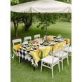thumbnail image 3 of Yellow Lemons Outdoor Tablecloth - 60x120 Inch Rectangle Dining Table Cover, Summer Fruits Leaves Botanical Buffalo Plaid Waterproof Outdoor Table Cloth with Umbrella Hole & Zipper for Picnic/Patio, 3 of 7