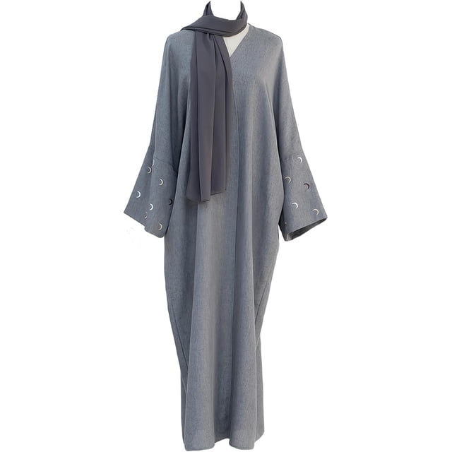 Abayas pour Femmes Musulmanes avec Hijab, Robes de Prière Islamiques pour l'Aïd pour Femmes, Abaya Ouverte pour Filles