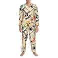 thumbnail image 3 of Hirioo Rockets for Men's Pajama Sets 2 Piece Pjs Men's Long-Sleeved Pajama Set Button Down Sleepwear,S-XXL-Large, 3 of 7