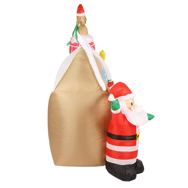 Casa De Pan De Jengibre Inflable Gigante Con Papá Y árbol De Navidad, Decoración De Patio Con Luces LED, Configuración Rápida Para Fiestas, Casa De árbol De