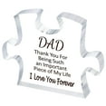 thumbnail image 2 of Holloyiver Gifts for Dad Acrylic Puzzle Plaque, Christmas Birthday Gifts for Dad 4.1x 4.1 Inch Desk Decorations, Father's Day Presents Wooden Puzzle-shaped Home Decor from Daughter Son, 2 of 4