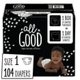 thumbnail image 4 of All Good Absorbent and Hypoallergenic Diapers, Size 1, 104 Ct, 4 of 12