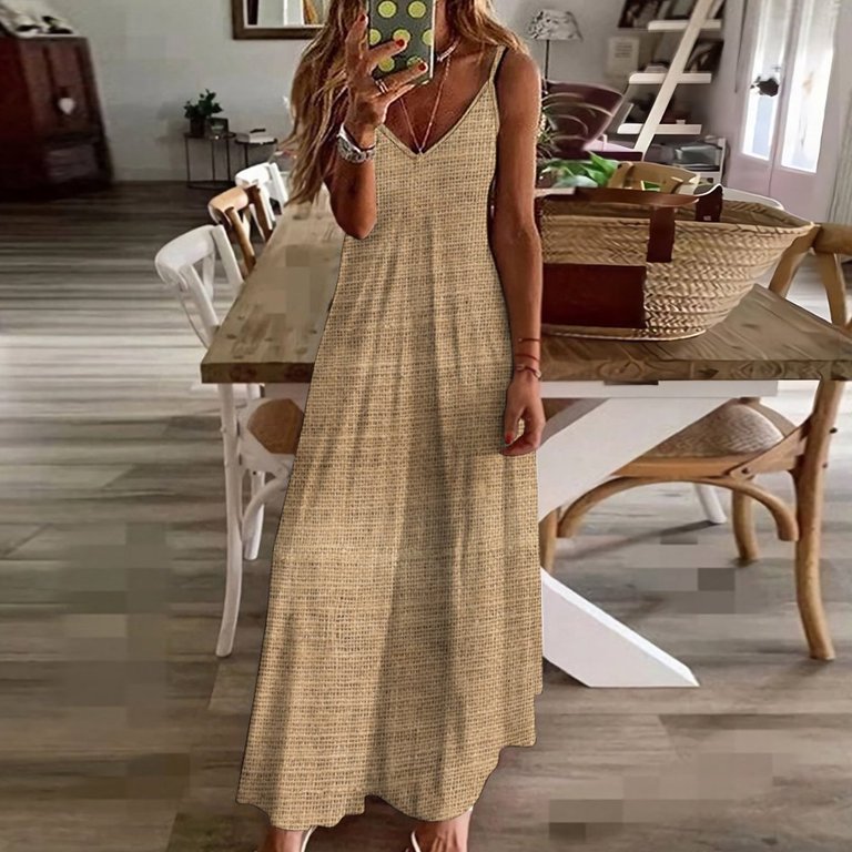 knee length dresses for ladies Hypoallergenic Smock Linen Dress Cecilia Stone Green ❤️ menique main image 1
