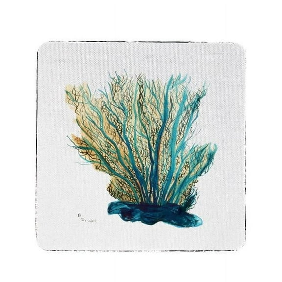 Betsy Drake CT703 Blue Coral Coaster - Set of 4
