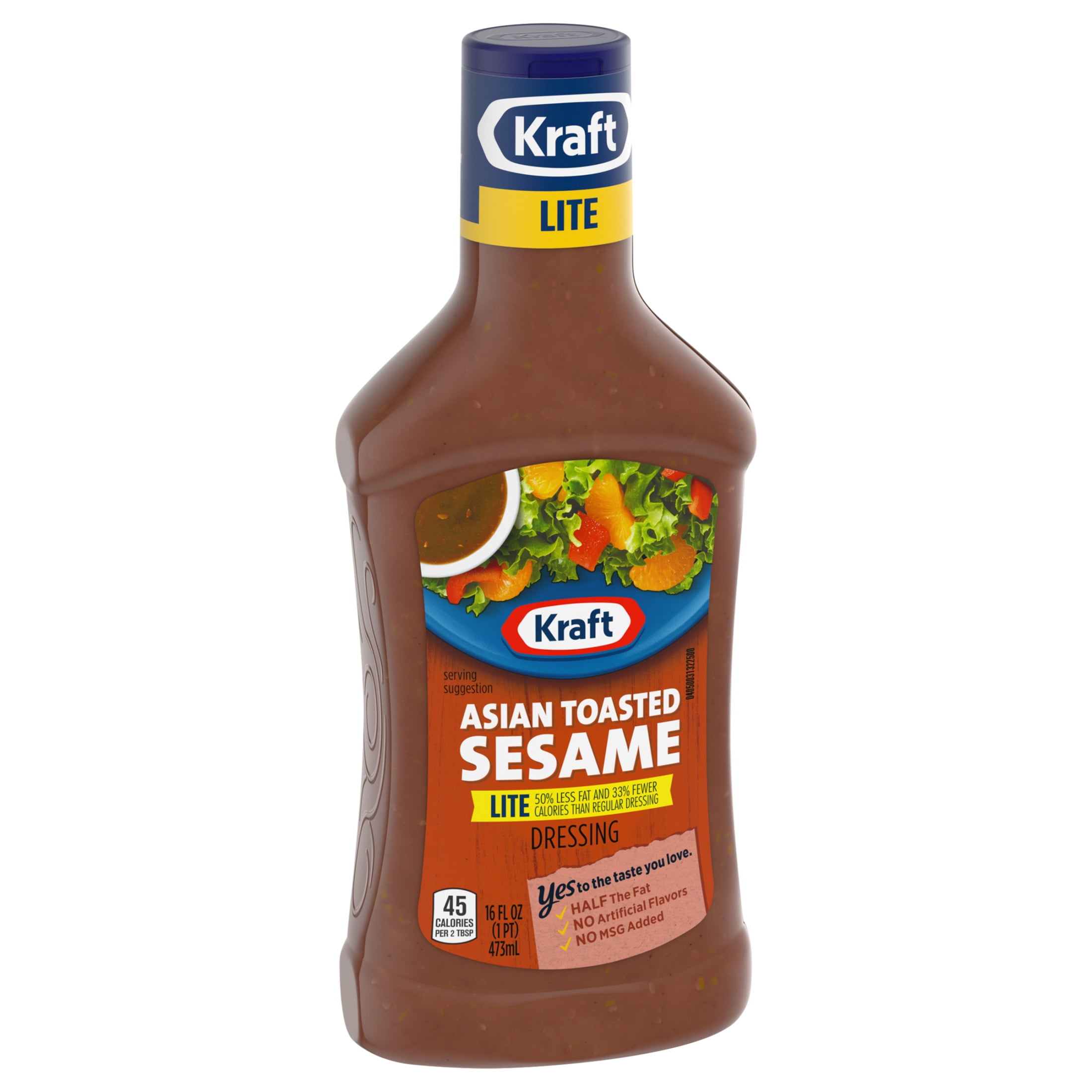 Kraft Asian Toasted Sesame Lite Salad Dressing, 16 fl oz Bottle
